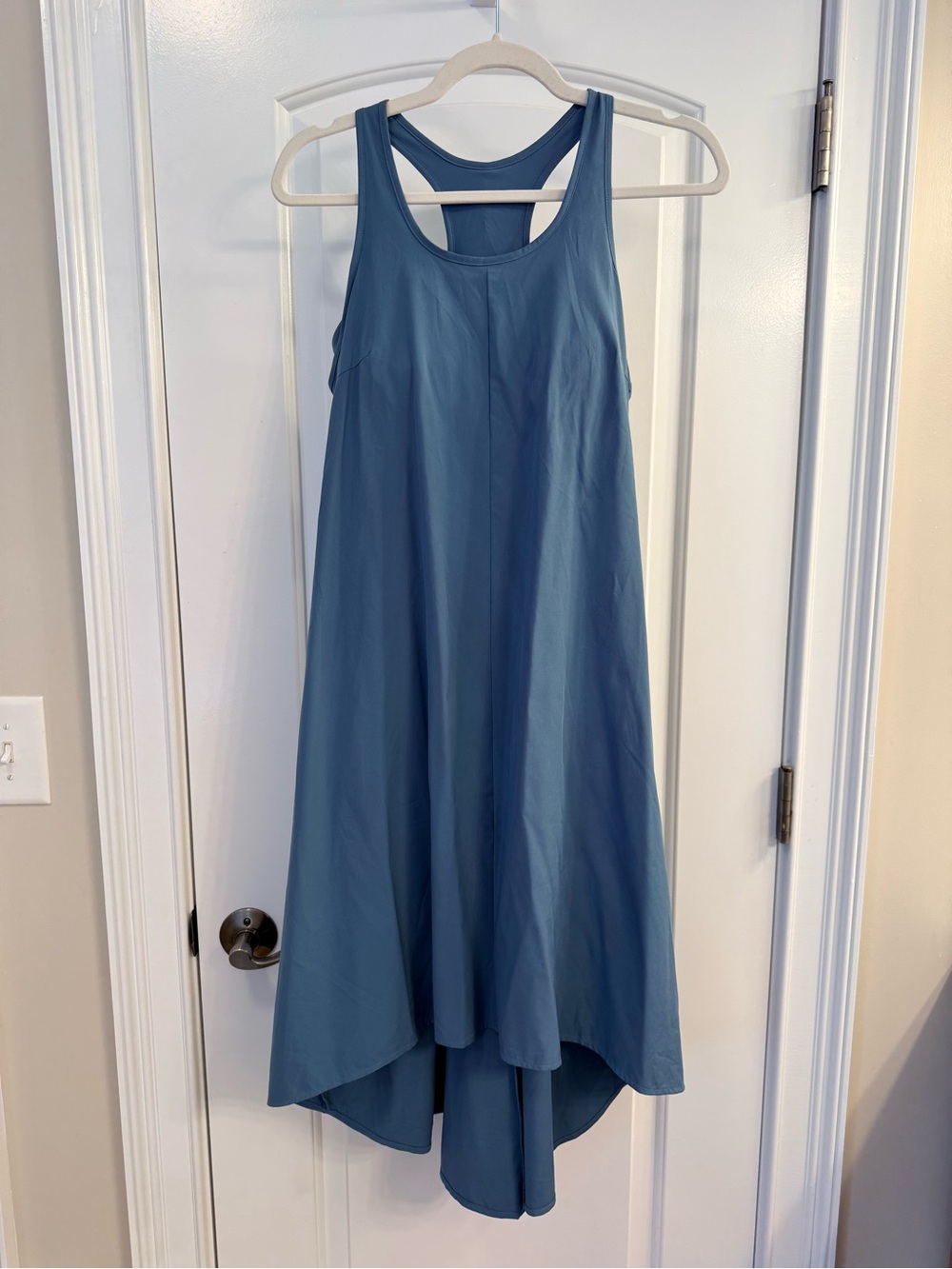 HALARA Dusty Blue High-Low Racerback Swing Dress